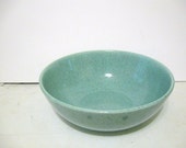 Vintage Laurel aqua turquoise splattered serving bowl - katietwoshoesvintage