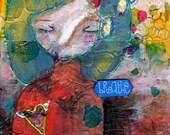 Breathe -- Nixie original 6x8" Mixed Media Painting