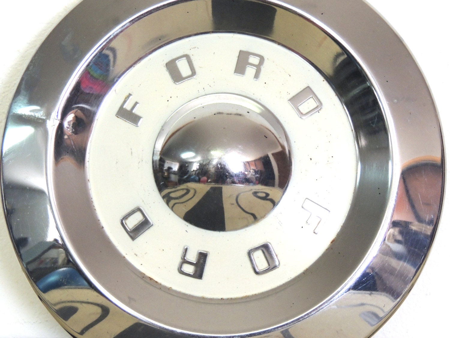 1950s Ford Hub Cap, Baby Moon Hub Cap, Vintage Hub Cap, Collector Hub Cap, Retro Hub Cap