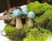 3 Lifelike  Mushrooms, Toadstools for Planters or Terrariums