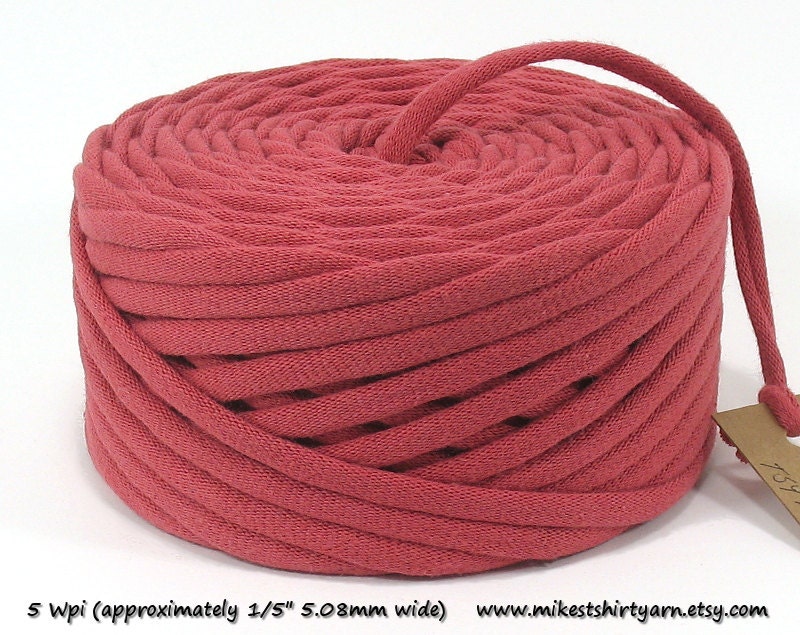 Recycled T Shirt Yarn - Dusty Rose Pink - 40 Yards