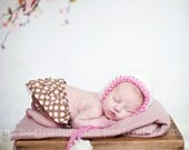newborn fuzzy snowball elf bonnet ivory cream you choose trim color photography prop