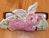 When Pigs Fly Handmade in US eye glass case hangs on the wall totally one of a kind