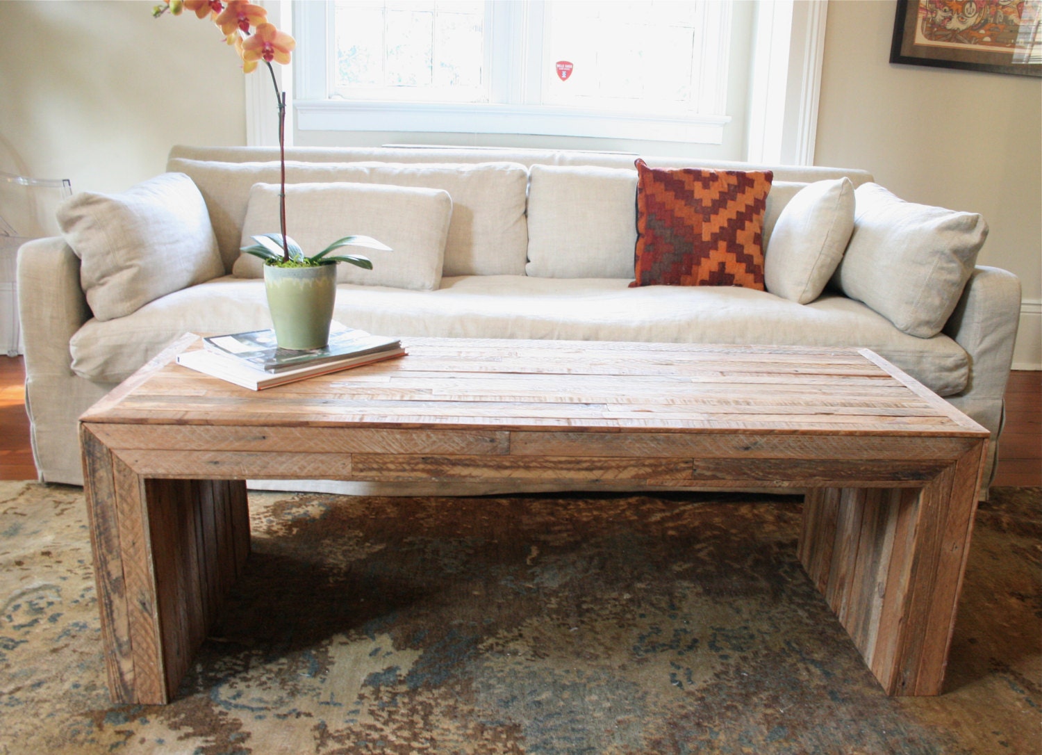 The Jackson Table-Modern Yet Rustic Coffee Table made from Reclaimed New Orleans Homes
