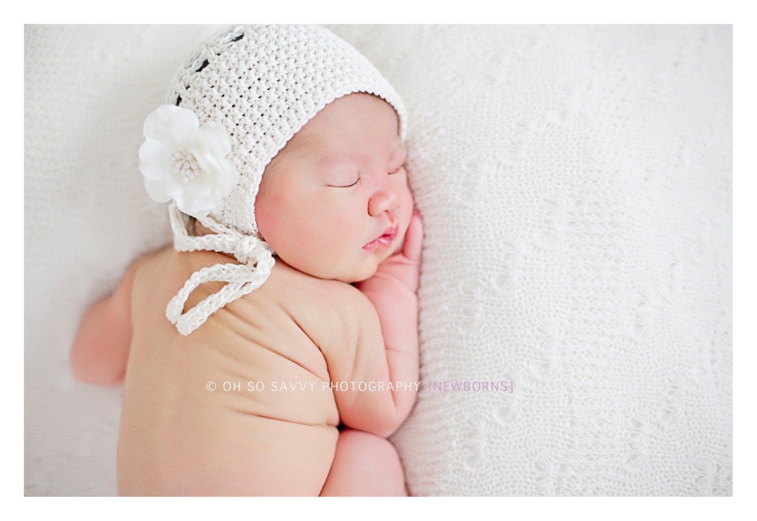 Blessing Day Crochet Bonnet Baptism Christening Pink White Cream Peach