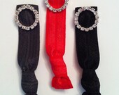 3 CIRCLE BLING Rhinestone Elastic Hair Tie Bohemian Bracelet You choose color Emi Jay & Anthropologie Like Yoga No Tug Hair Ties