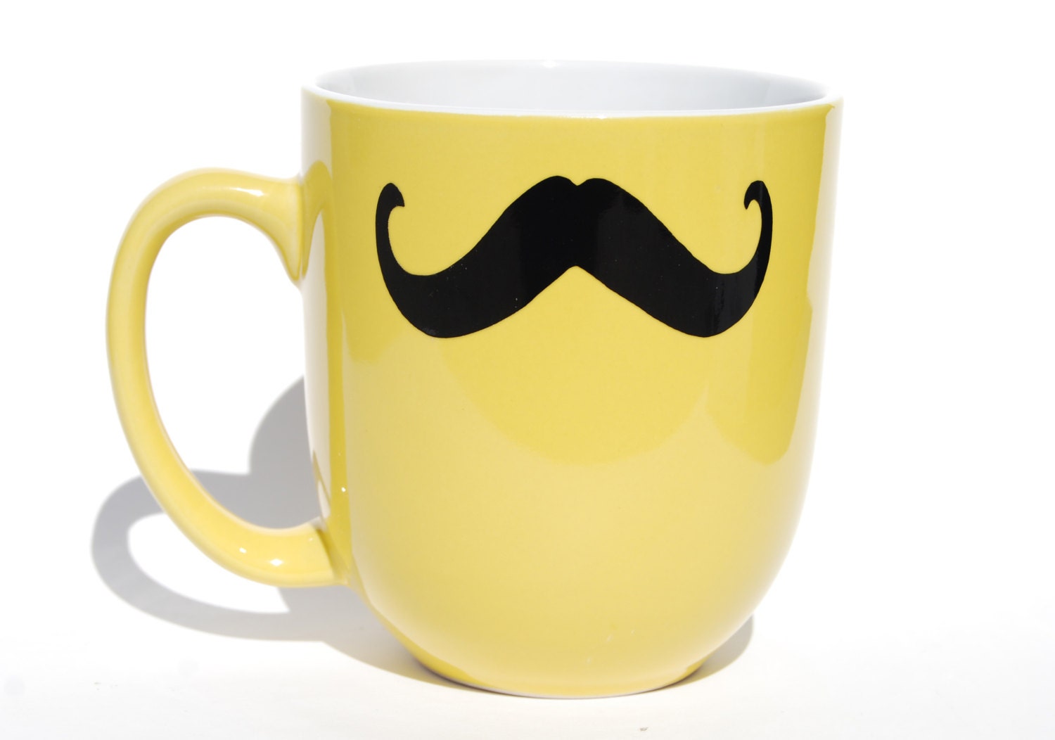 Yellow Mustache Coffee Mug - one XL mug - select from eight different styles