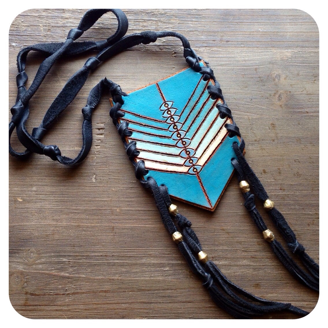 The Blues Leather Arrow Necklace .02