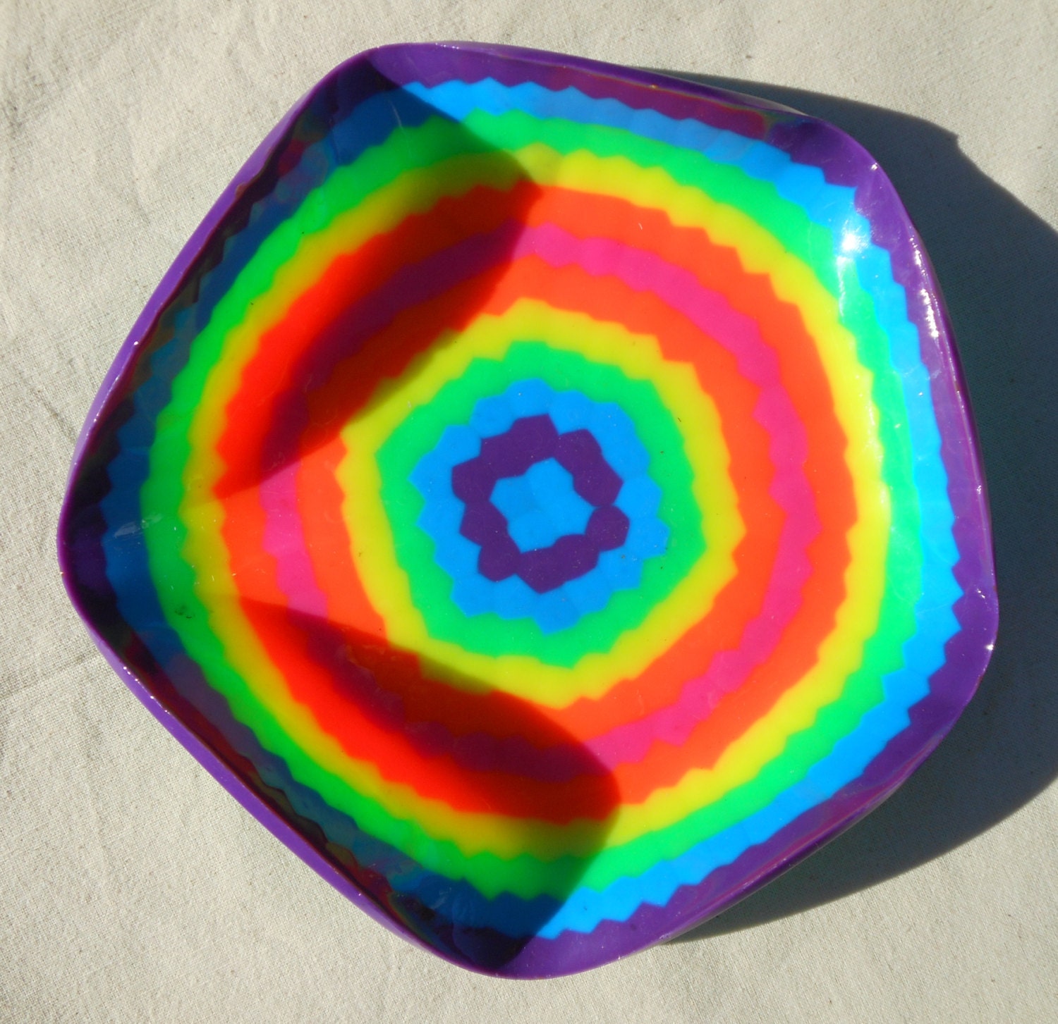 Fruit Plate / Candy Dish Decorative Tray Colorful Melted Beads