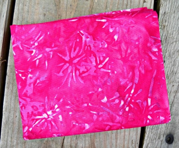 Hot Pink Batik Fabric, 100 Percent Cotton, by Island Batik, fat quarter cut, 18" x 22"