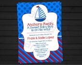 Anchors Away Nautical Baby Shower Invitation Digital File YOU-PRINT Il_170x135