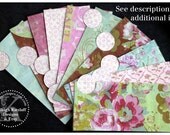 LAMINATED Cash Envelope System in Pink Roses on Green, Brown and Robin's Egg Blue (10 envelopes)