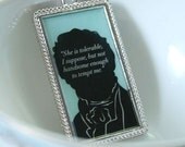 Jane Austen Silver Necklace  - Mr Darcys First Opinion Of Elizabeth Bennett