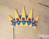 Felt Crown Photo Prop // Accent Stones // Gold, Royal Blue, Red // Wedding Photo Booth Props // King and Queen Props // Fairy Tale Theme