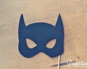 Felt Super Hero Mask Prop // Photo Prop // Felt Bat Girl Photo Prop on a stick // Super Hero Wedding // Photo Booth Props