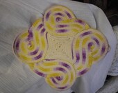 Yellow And Purple Swirled Pot Holder