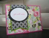 Handstamped Get Well Card, Feel Better Soon Card