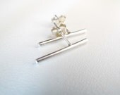 Contemporary sterling silver stick earrings