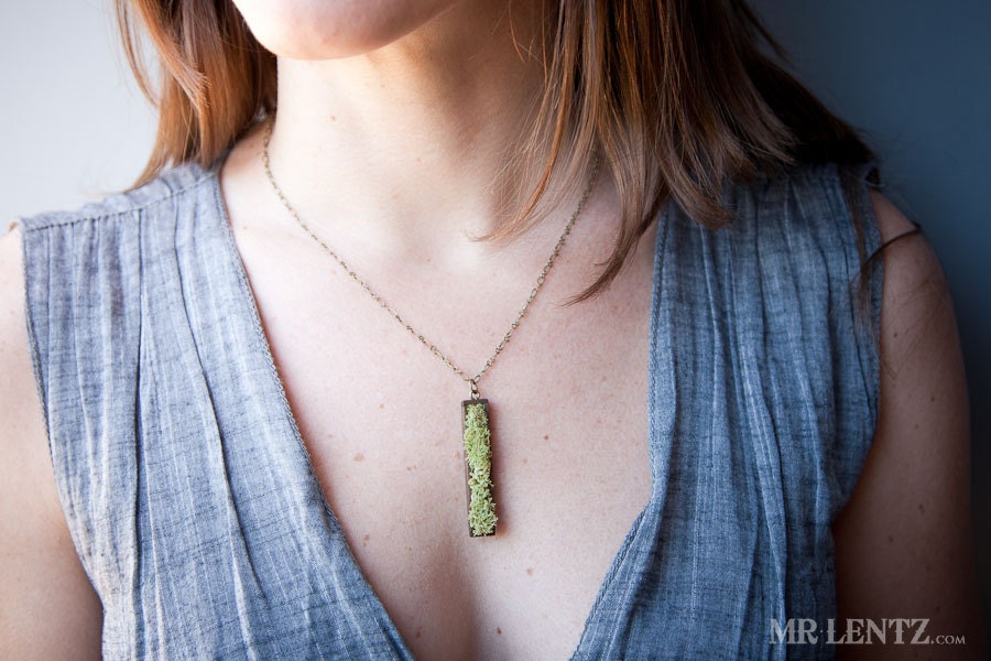 Moss Necklace With Wood 003