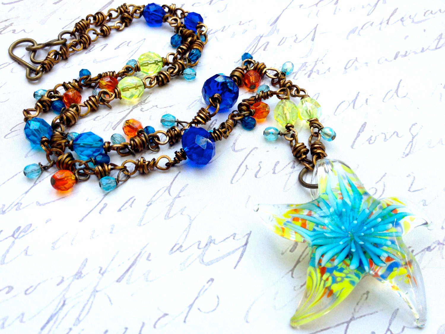 Ocean Treasures Handmade Artisan Beaded Chain Necklace