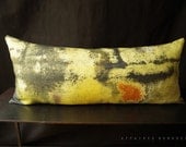 Linen. Decorative cushion long. Vintage influense. Yellow .. / RETRO-MODERNE