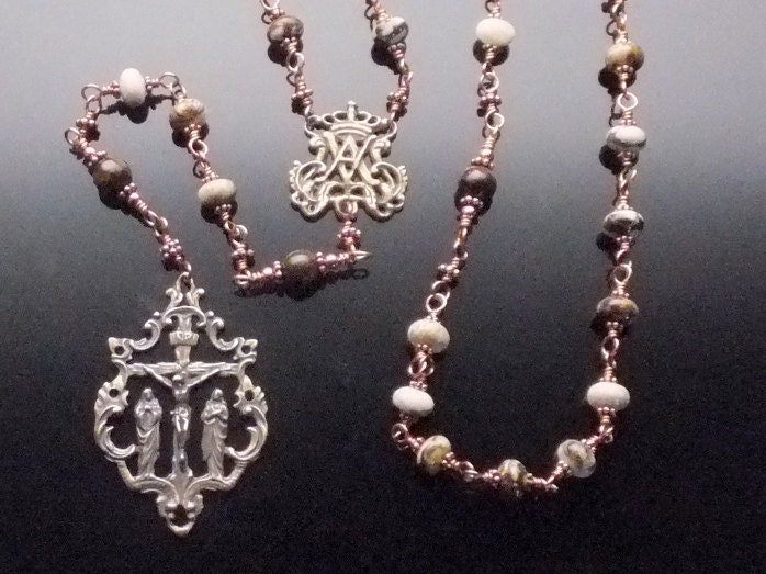 Bronze Wire Wrapped Rosary (Unbreakable)