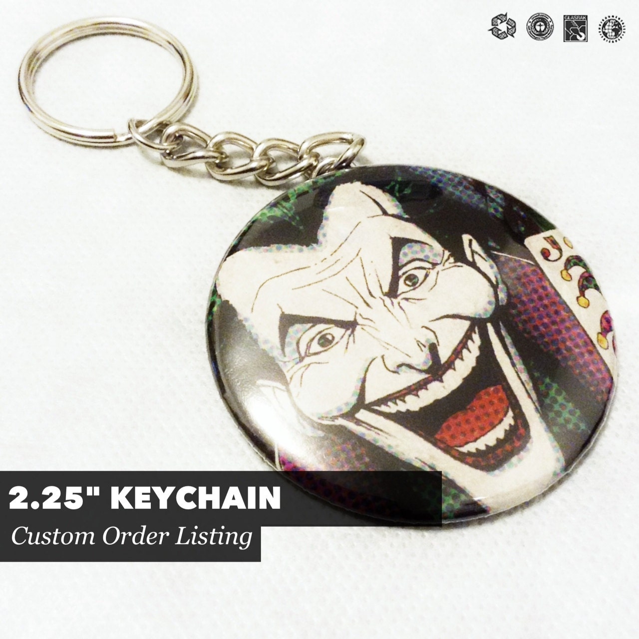 CUSTOM ORDER 2.25 Keychain - Character or Photo of your choice - Free Domestic Shipping