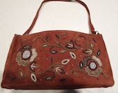Suede Embroidery Vintage Moyna Purse