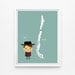 Personalized Custom Chile Map with children in traditional costumes 8 x 10 Art print