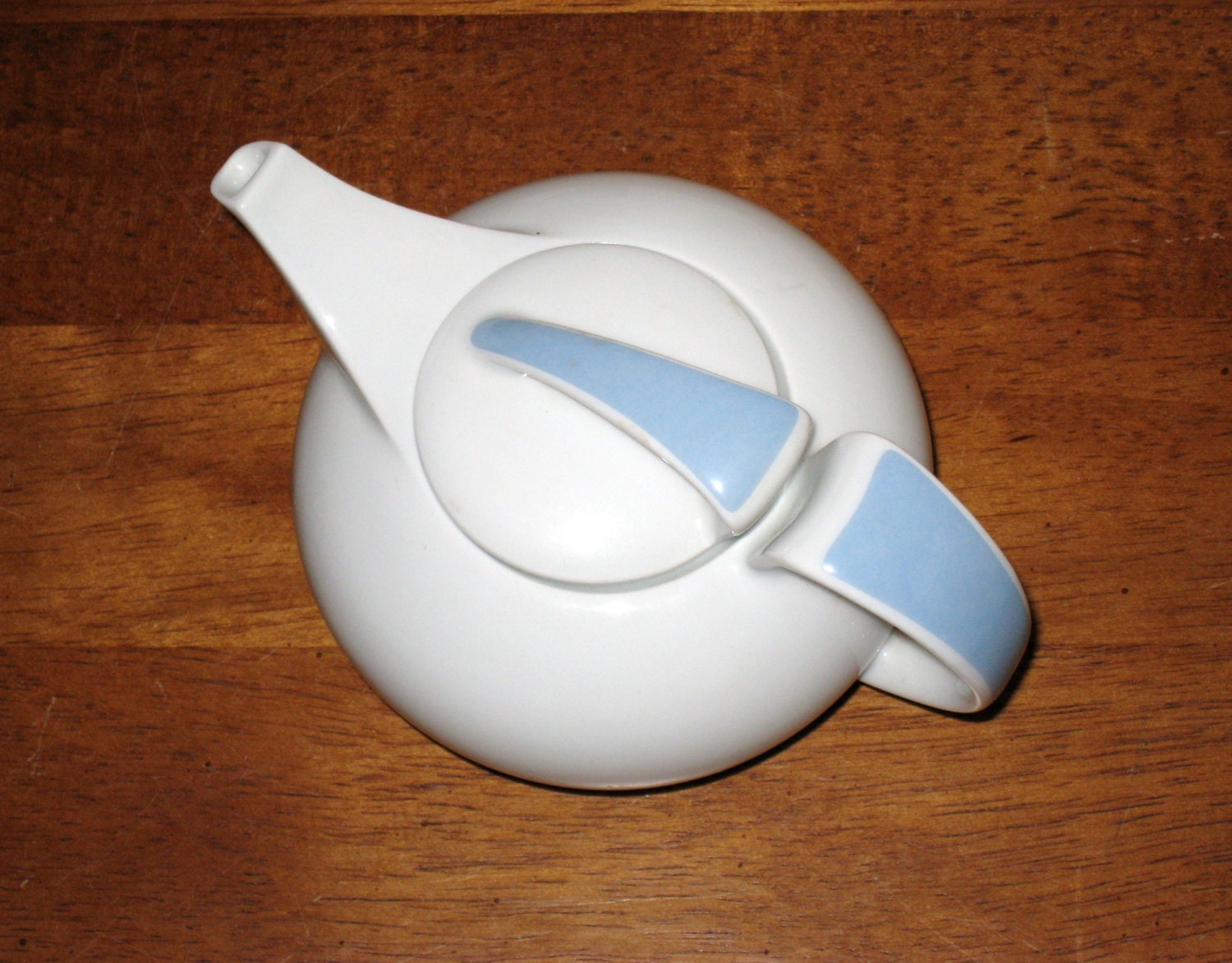 CAPEANS Porcelain Individual Teapot / Made In Spain / Art Deco Design / Blue & White / EXCELLENT
