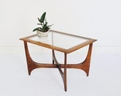 Mid-Century Lane End Table with Glass Top