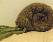 The Nautiloid - Handknit Nautilus Pillow - Medium - Green and Brown
