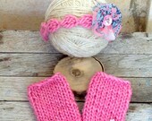 Strawberry Newborn Set Legwarmers and Headband - Baby Girl Sets - Photo Prop Set - Baby Girl Headband and Leg Warmers