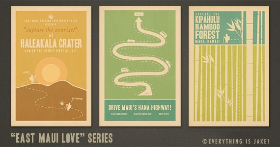 East Maui Love - 12x18 Retro Hawaii Travel Print Series
