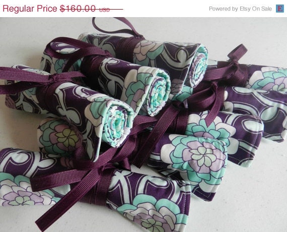 25% OFF Memorial Day Sale Bridesmaid Gift/Favor for Bridal Party of 8 Travel Jewelry Rolls