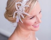 CoCo - Gatsby Art Deco Accessory, Bridal Beaded Headpiece,  Great Gatsby Vintage 1920's Art Deco Flapper Headpiece