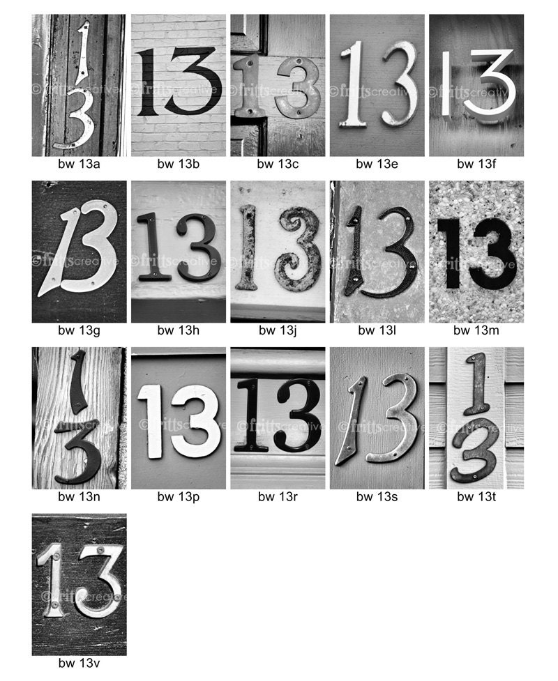 NUMBERS DATES 13-15  BW 4x6 photo number, print only