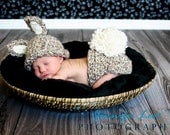 Newborn infant baby Knit Bunny Easter Hat and Diaper Cover set  photo prop 15% OFF see listing