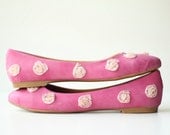 Wedding Flats Shoes Bridal Pink Velvet Flat Shoes Bride Engagement Special Night Size 7 (US)