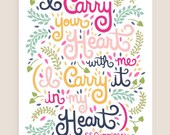 8x10-in E.E.Cummings Quote Illustration Print.