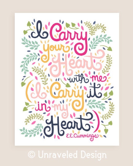 8x10-in E.E.Cummings Quote Illustration Print.