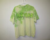 nirvana tie dye glow in the dark slime t shirt M