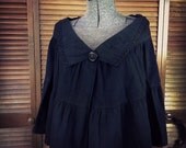 Bohemian Gypsy Black Shawl Wrap / Upcycled & OOAK / Altered Couture