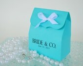 Tiffany Inspired Bath Soak Wedding Favors: 10 Personalized TIffany Blue Favor Bags