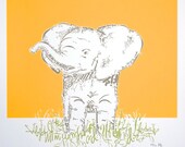 elephant typographic print