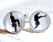 Silhouette Cufflinks - Silly walks