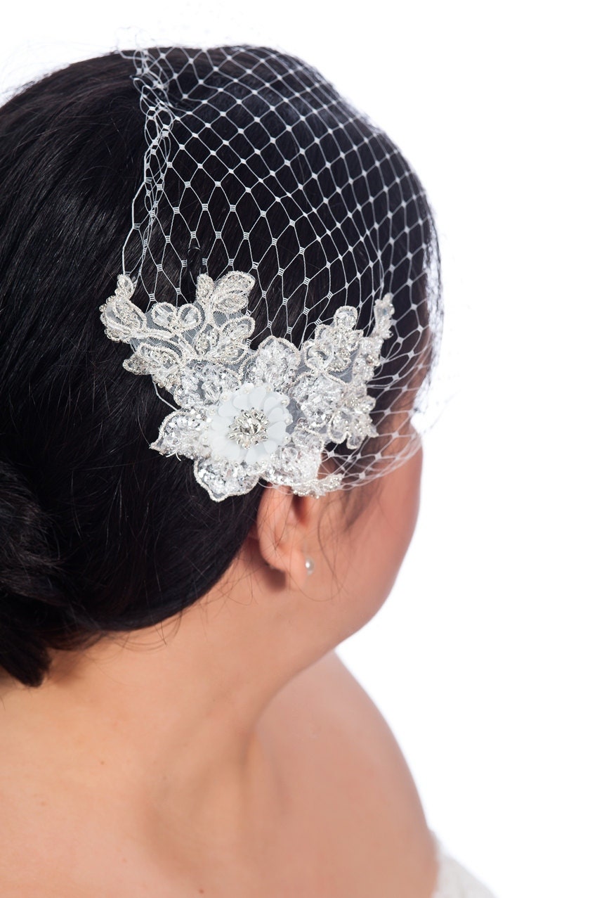 Veils / birdcage veils / Lace Birdcage veil - Ophelie