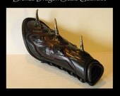Dragon Scale Gauntlet, The Blood Dragon, featuring Bronze Dragon Horns. by Elstwhen