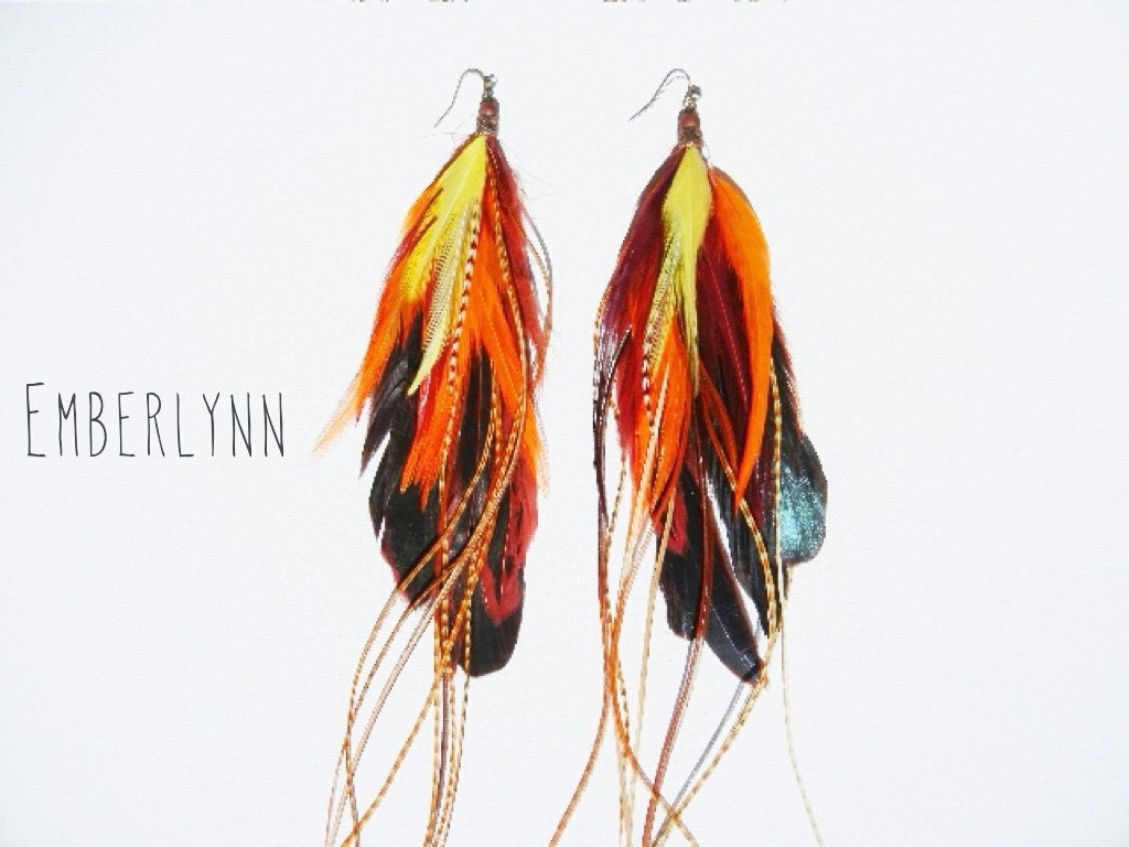 EMBERLYNN Extra Long Feather Earrings