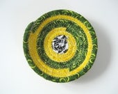 SALE ITEM Earring Holder Jewelry Catcher Handmade Mini Basket Bowl Yellow Bright Green